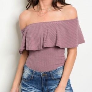 GIBIU strapless mauve bodysuit